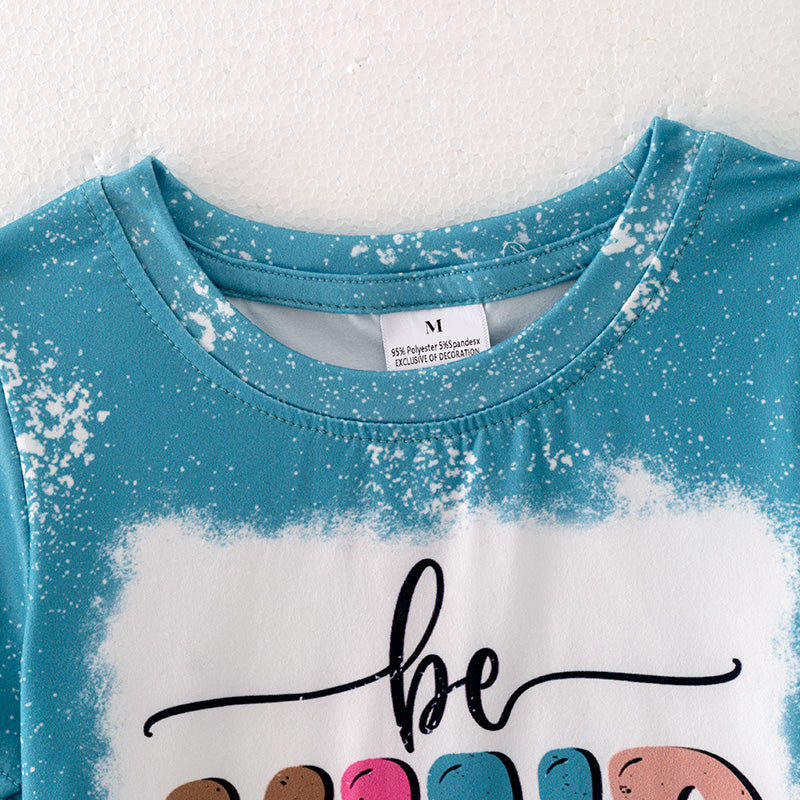 (In Stock E27-4-1)Girls Fall Be Kind Print Top