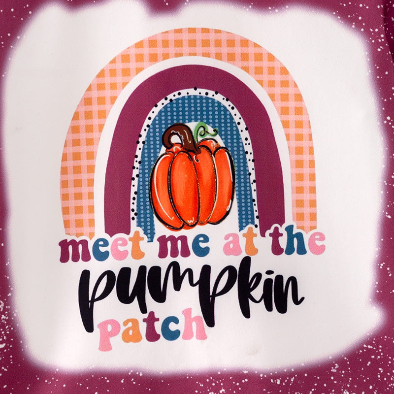 (In Stock E27-2-2)Girls Fall Pumpkin Print Milk Silk Top