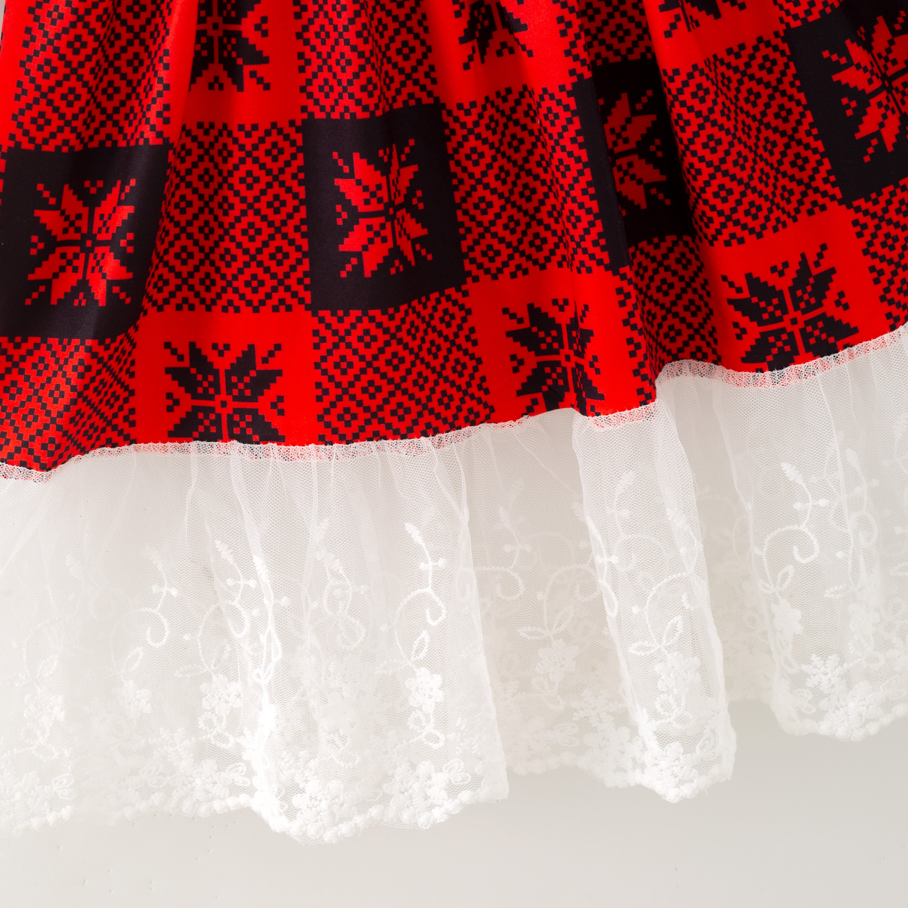 (In Stock)Girls Christmas Print Ruffle Dress