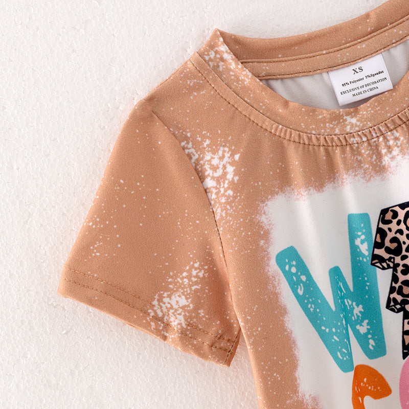 (In Stock E27-4-2)Girls Fall Wild Soul Print Milk Silk Top