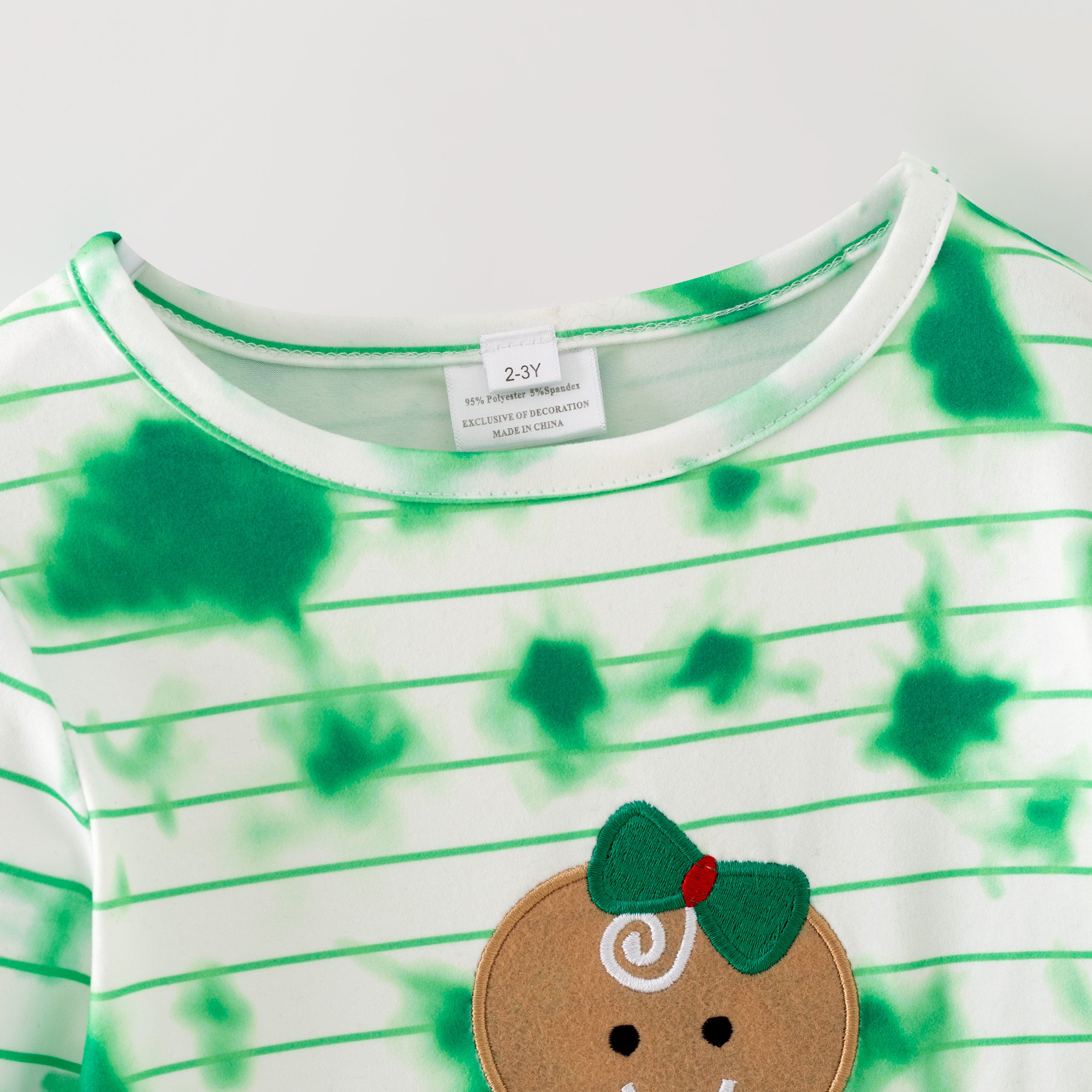 (In Stock)Girls Christmas Gingerbread Applique Dress with Pockets