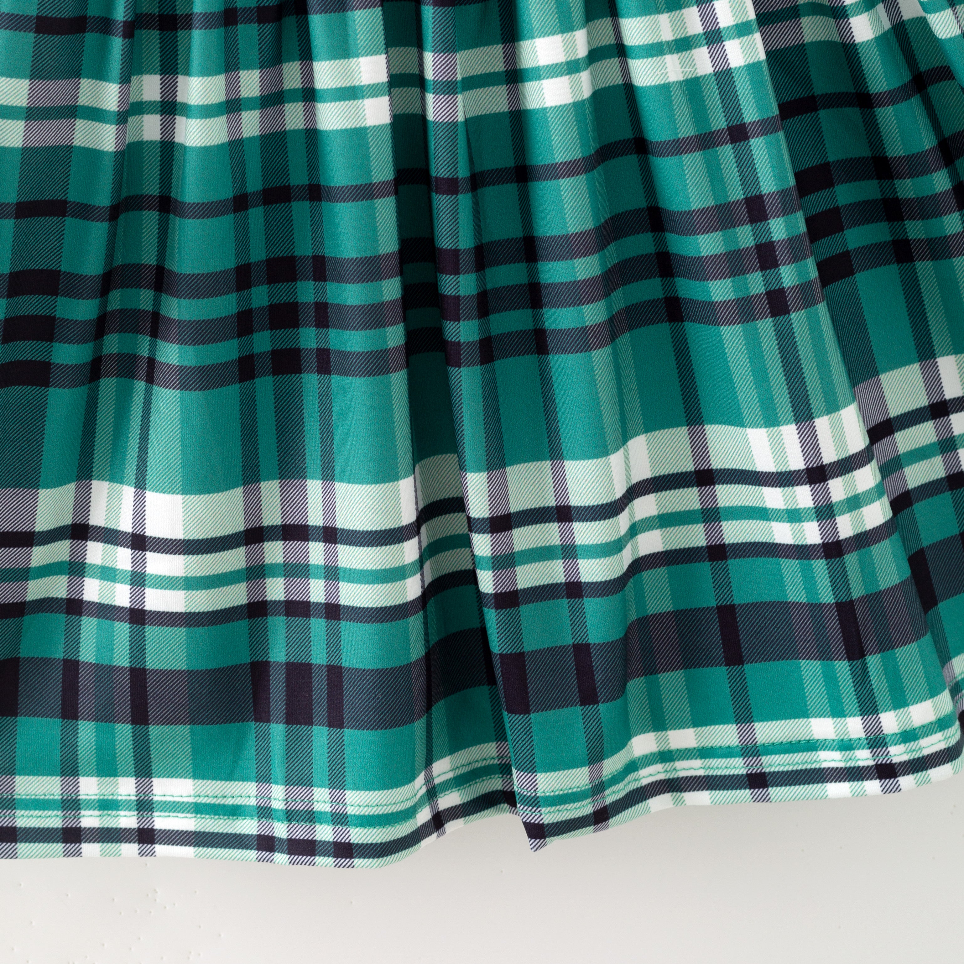 (In Stock)Girls Christmas Green Plaid Dress