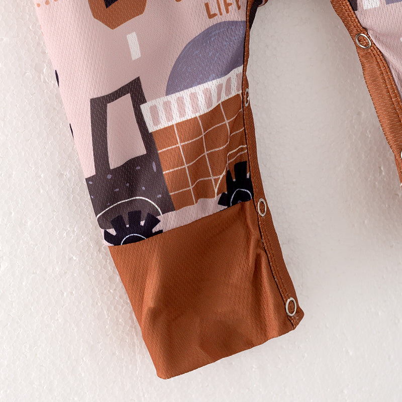 (In Stock Q10-3-1)Baby Boys Fall Car Print Romper