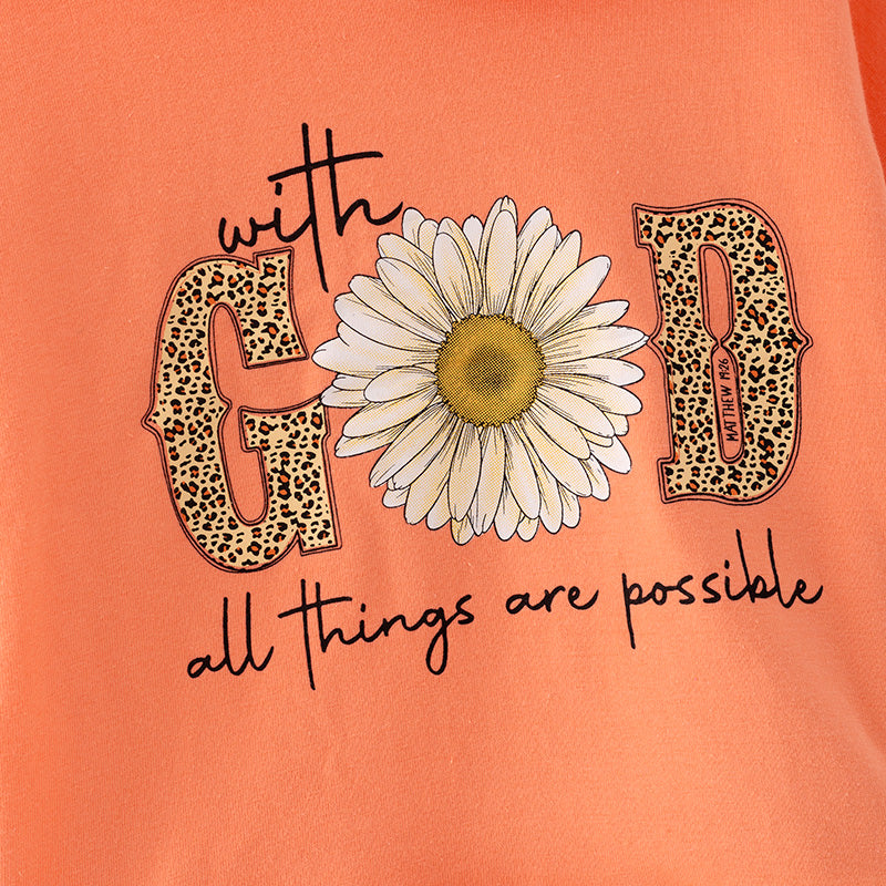 (In Stock Q10-2-1)Girls Fall GOD Print Outfit Set