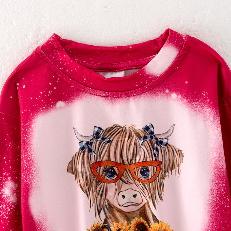 (In Stock Q10-2-2)Baby Girls Fall Cattle Print Romper