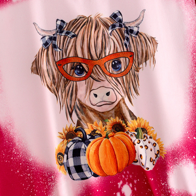 (In Stock Q10-2-2)Baby Girls Fall Cattle Print Romper