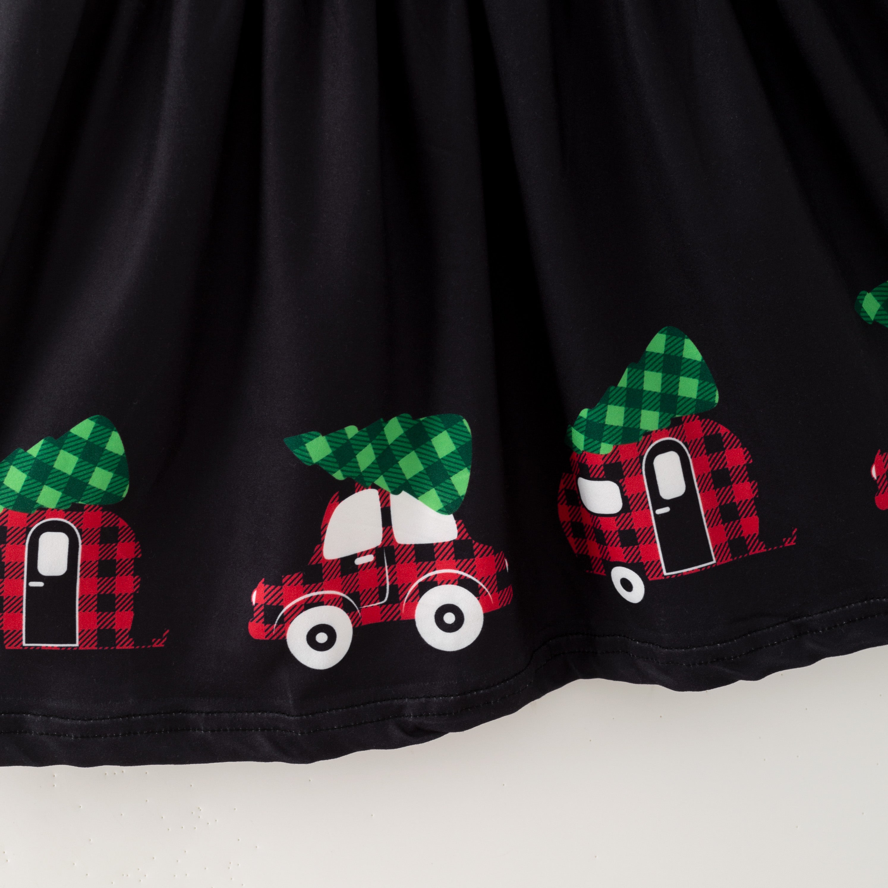 (In Stock)Girls Christmas Print Milk Silk Dress