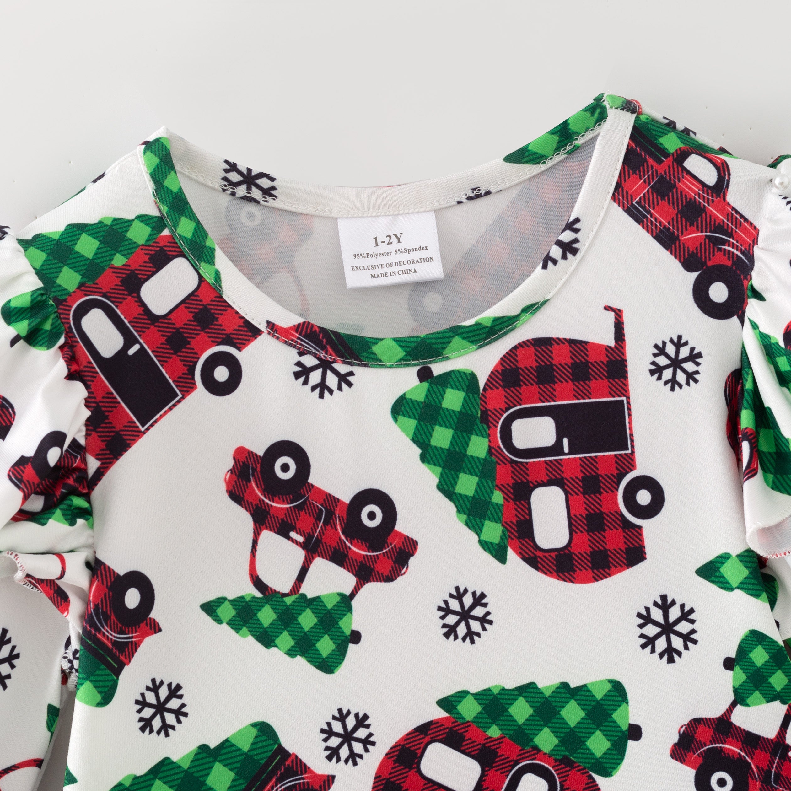(In Stock)Girls Christmas Print Milk Silk Dress