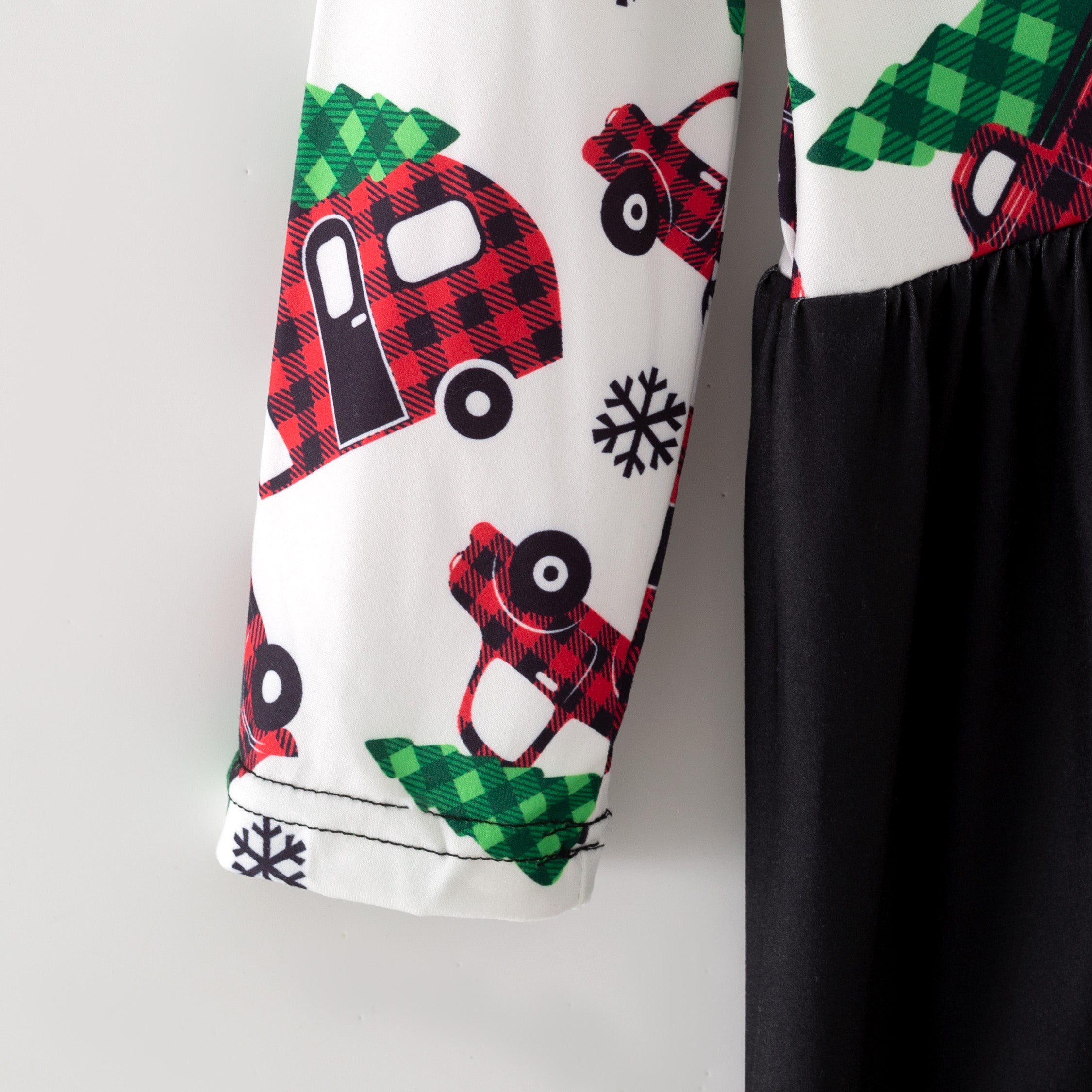(In Stock)Girls Christmas Print Milk Silk Dress