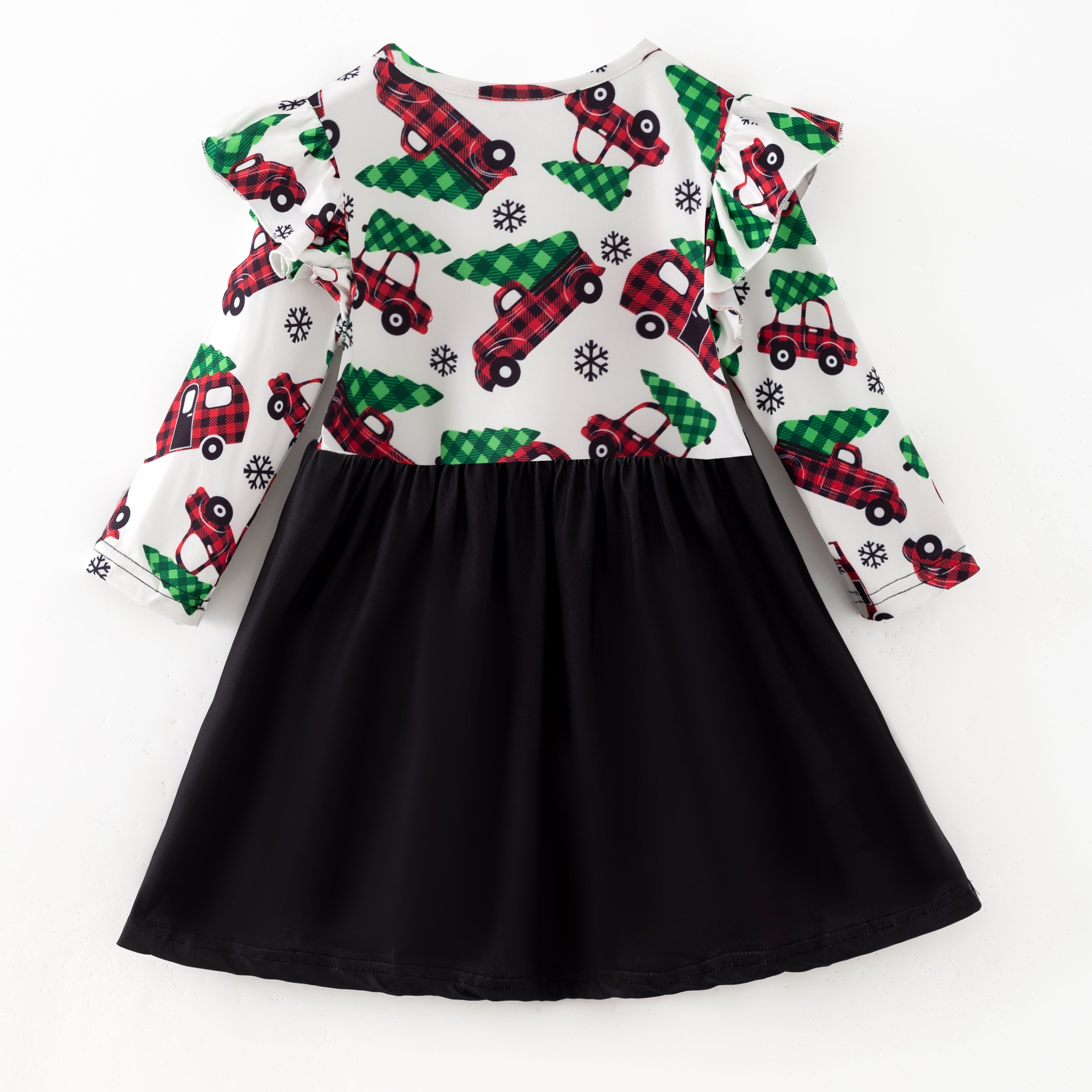 (In Stock)Girls Christmas Print Milk Silk Dress