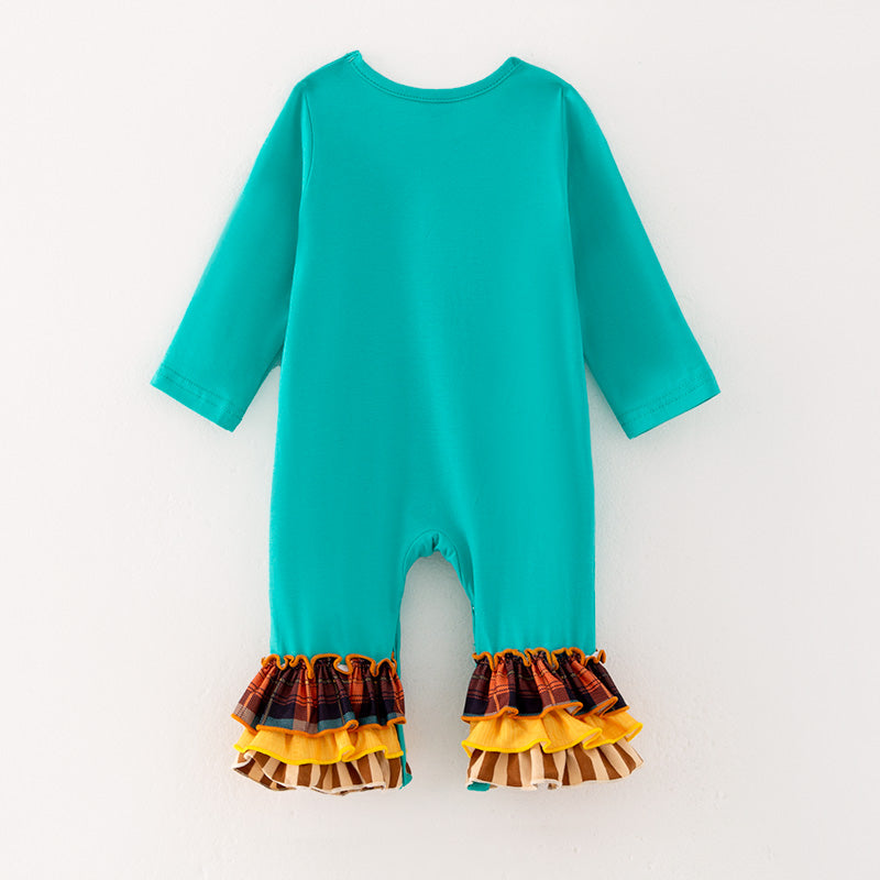 (In Stock Q10-1-1)Baby Girls Fall Scarecrow Applique Romper