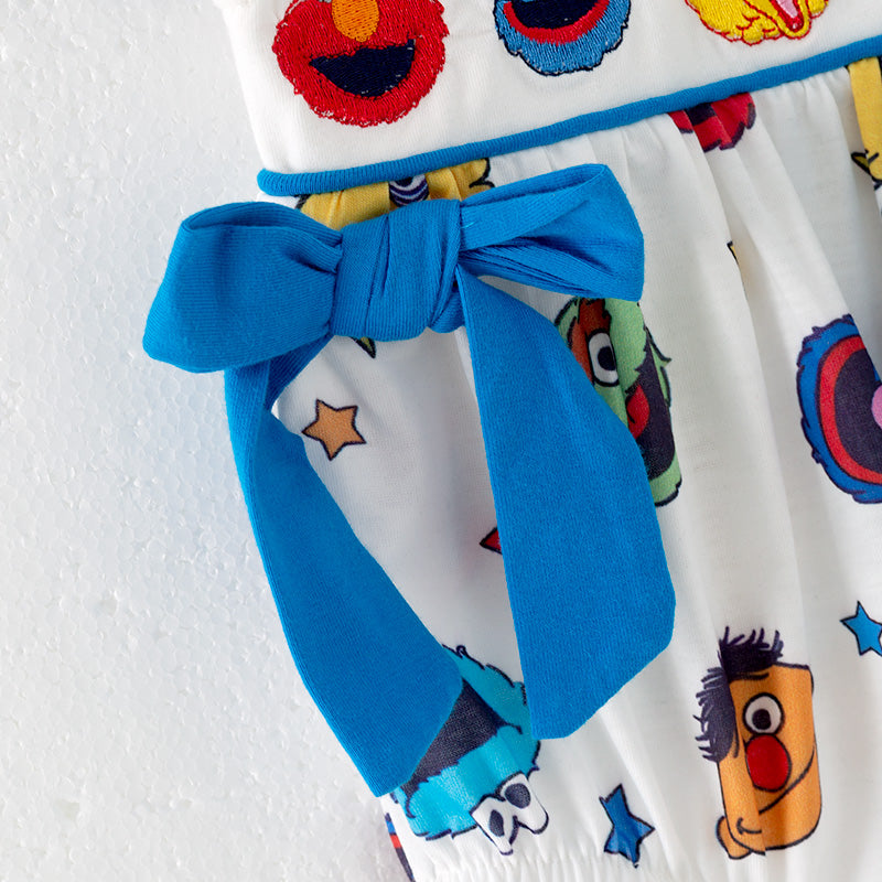 (In Stock)Toddler Girls Spring and Summer Cartoon Embroidery Romper