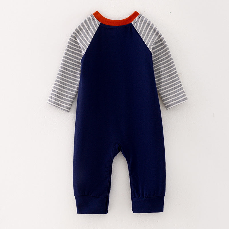 (In Stock Q10-3-1)Baby Boys Fall Fishing Dog Applique Romper