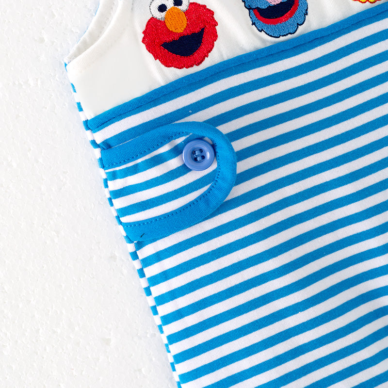 (In Stock)Toddler Boys Spring and Summer Cartoon Embroidery Romper