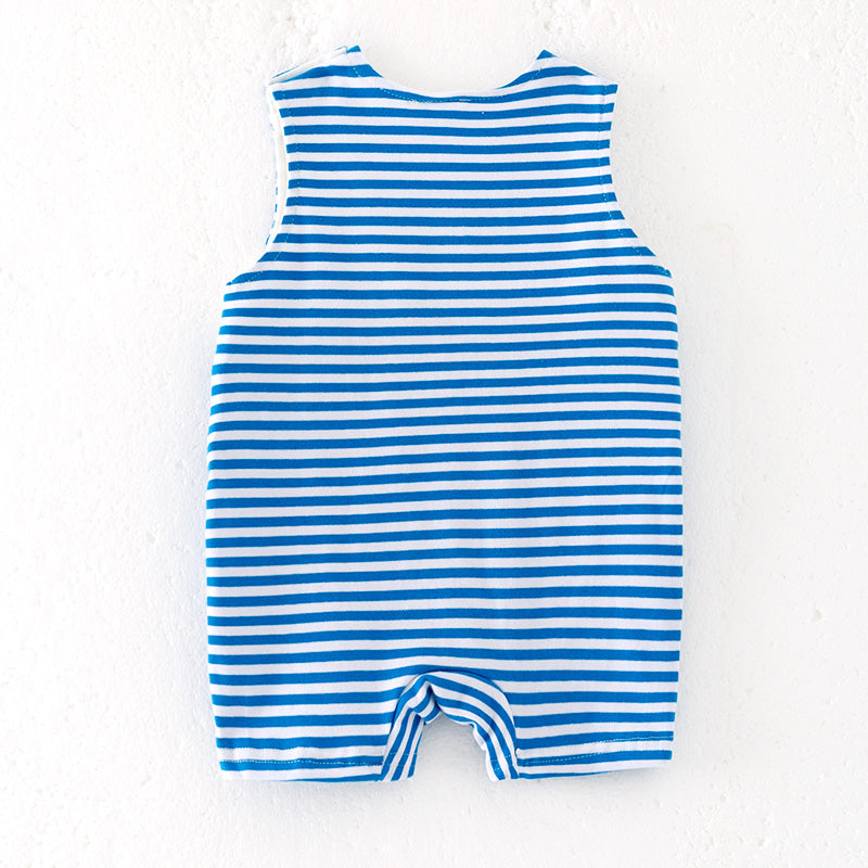(In Stock)Toddler Boys Spring and Summer Cartoon Embroidery Romper