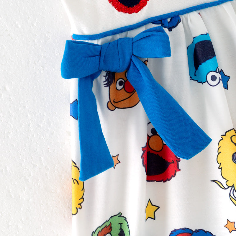 (In Stock)Girls Spring and Summer Cartoon Embroidery Dress