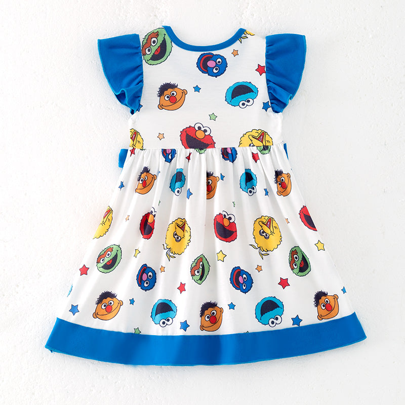 (In Stock)Girls Spring and Summer Cartoon Embroidery Dress