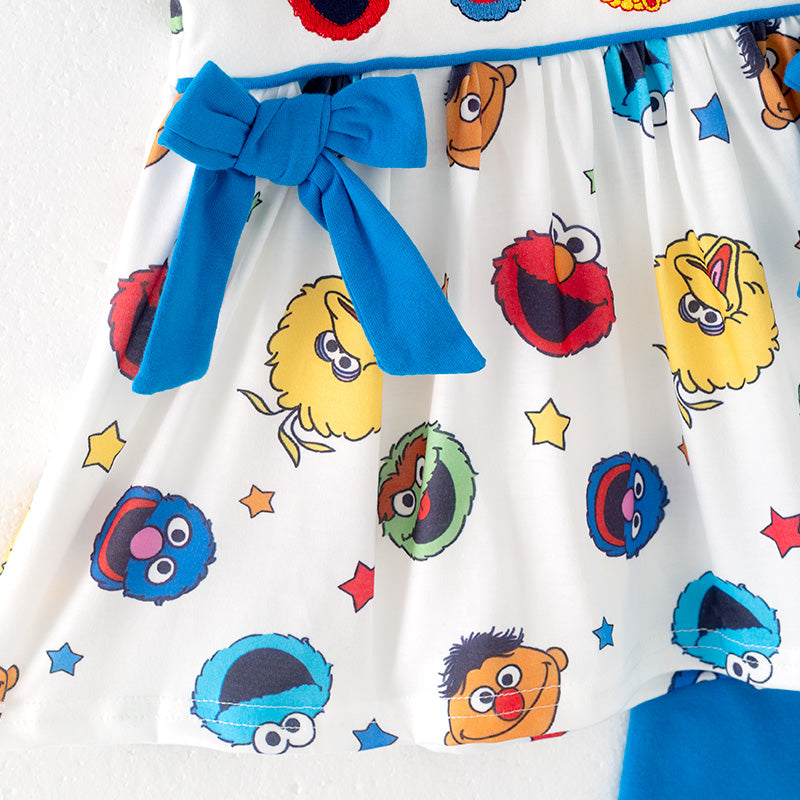 (In Stock)Girls Spring and Summer Cartoon Embroidery Shorts Set