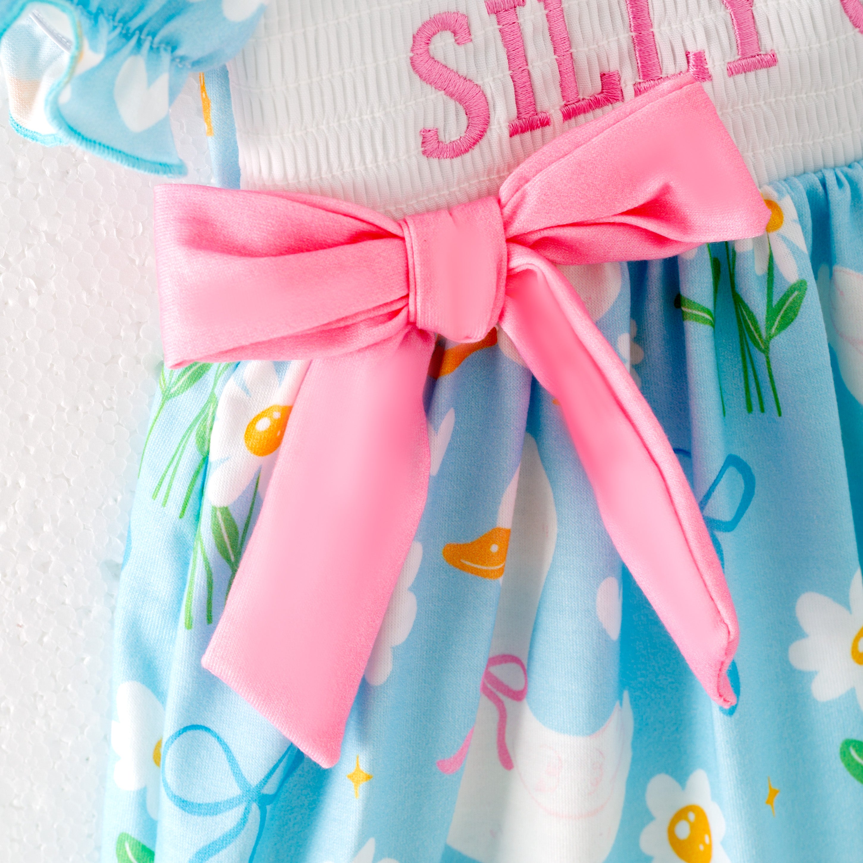 (Pre Order)Sisters Spring and Summer Silly Goose Embroidery Smocked Dress&Romper