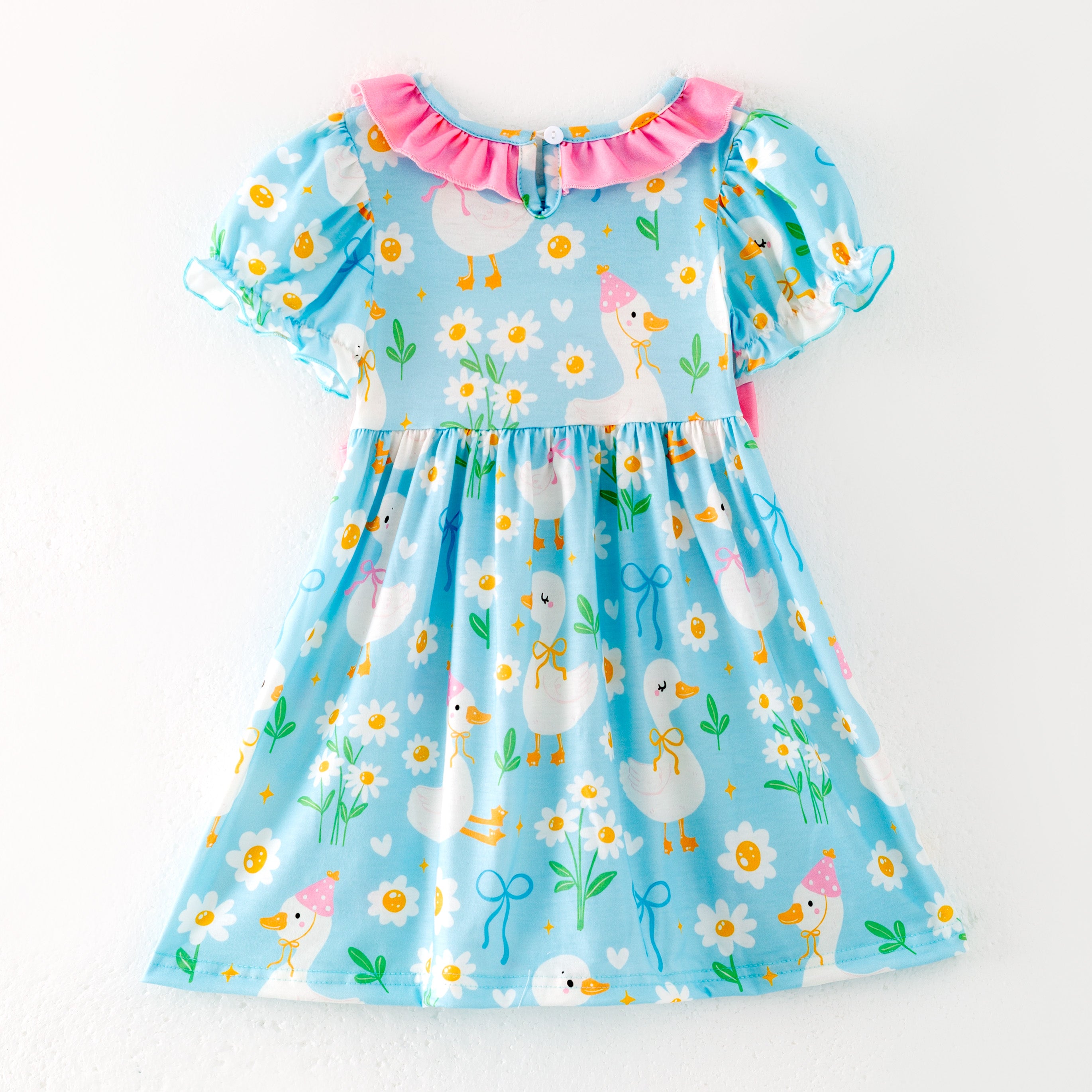 (Pre Order)Sisters Spring and Summer Silly Goose Embroidery Smocked Dress&Romper