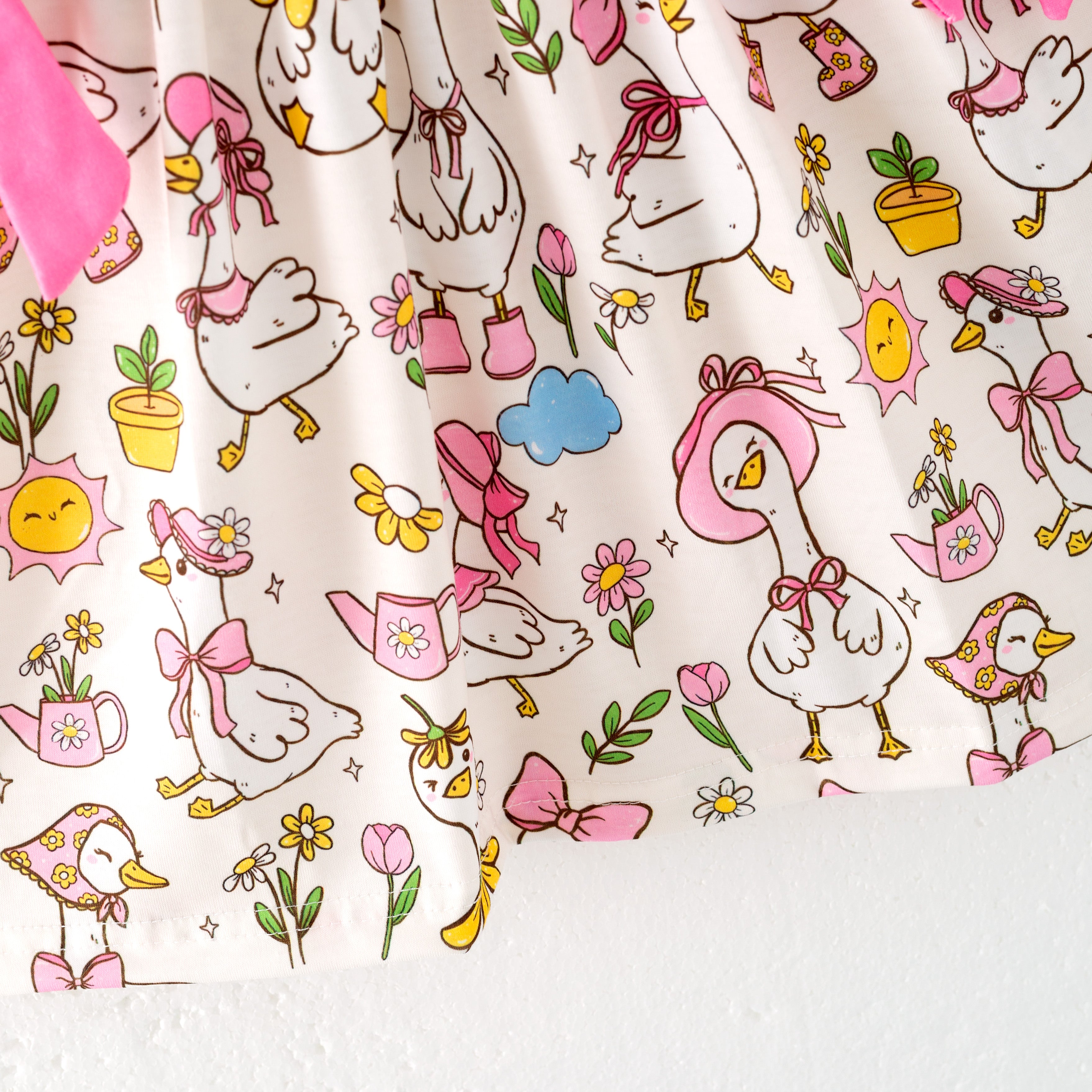 (Pre Order)Sisters Spring and Summer Silly Goose Embroidery Smocked Dress&Romper