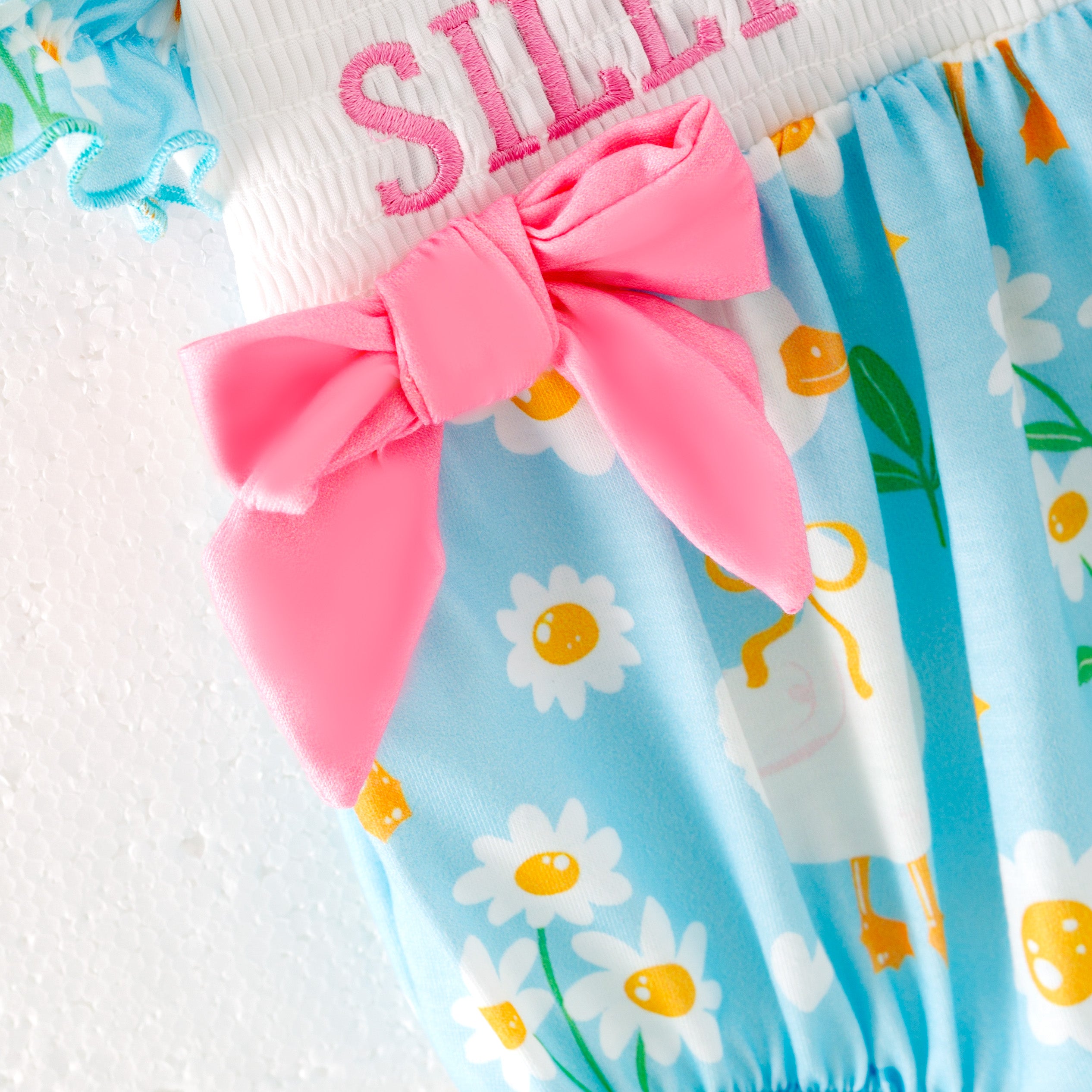 (Pre Order)Sisters Spring and Summer Silly Goose Embroidery Smocked Dress&Romper