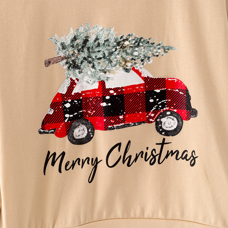 (In Stock Q13-5-1)Girls Christmas Print Cotton Top
