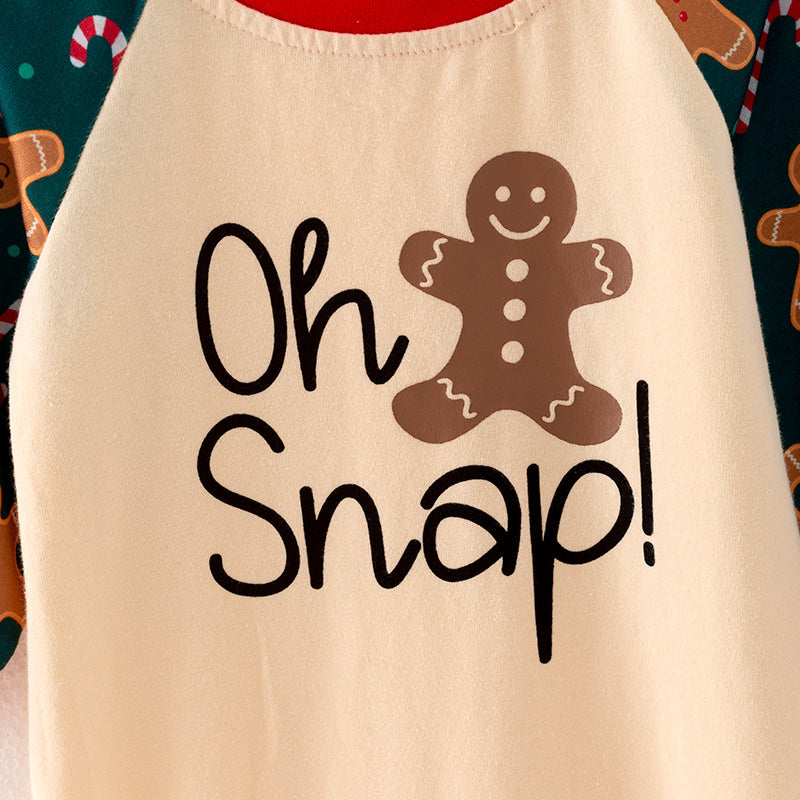 (In Stock L33-1-2)Baby Boys Christmas Gingerbread man Print Romper
