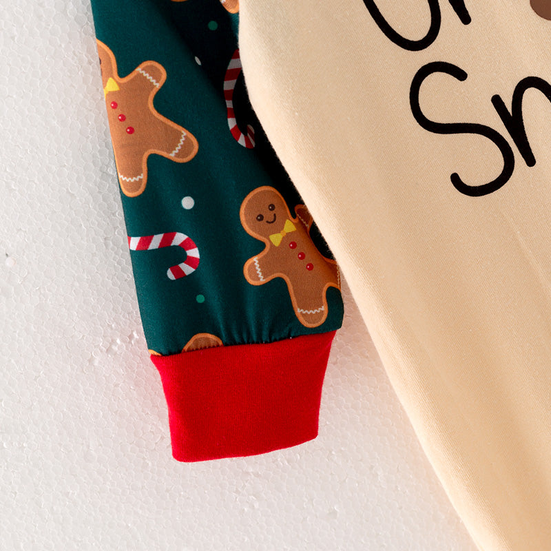 (In Stock L33-1-2)Baby Boys Christmas Gingerbread man Print Romper