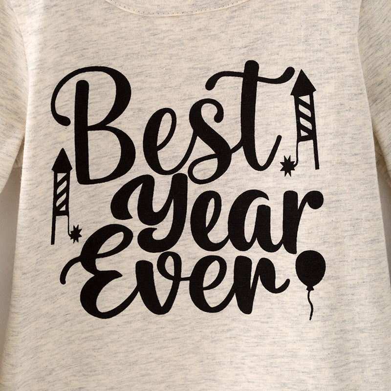 (In Stock L33-3-2)Girls Best Year Ever Print Outfit Set