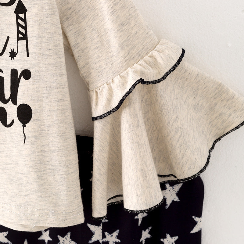 (In Stock L33-3-2)Girls Best Year Ever Print Outfit Set