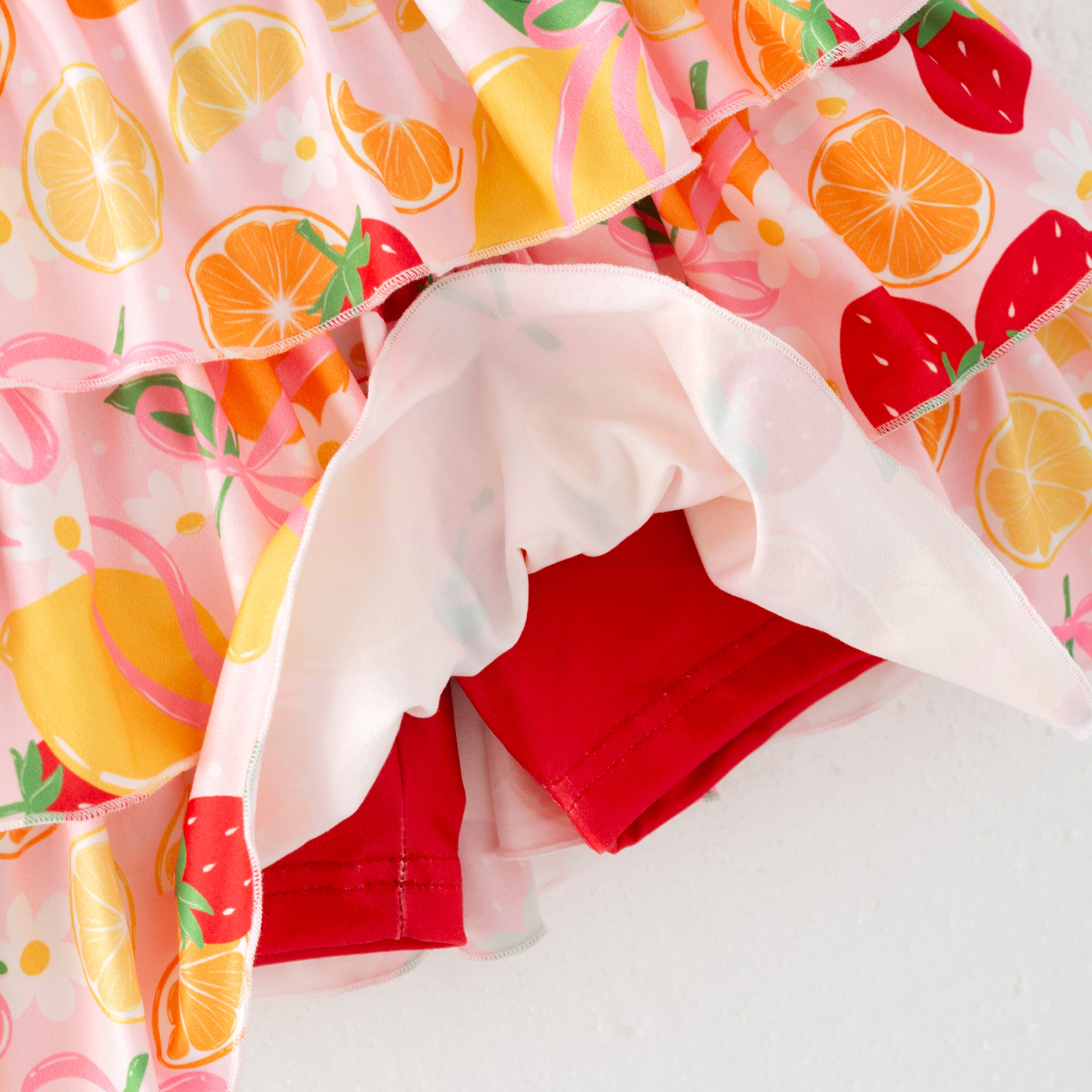 (Pre Order)Girls Spring and Summer Bow&Dinosaur Print Skort Set