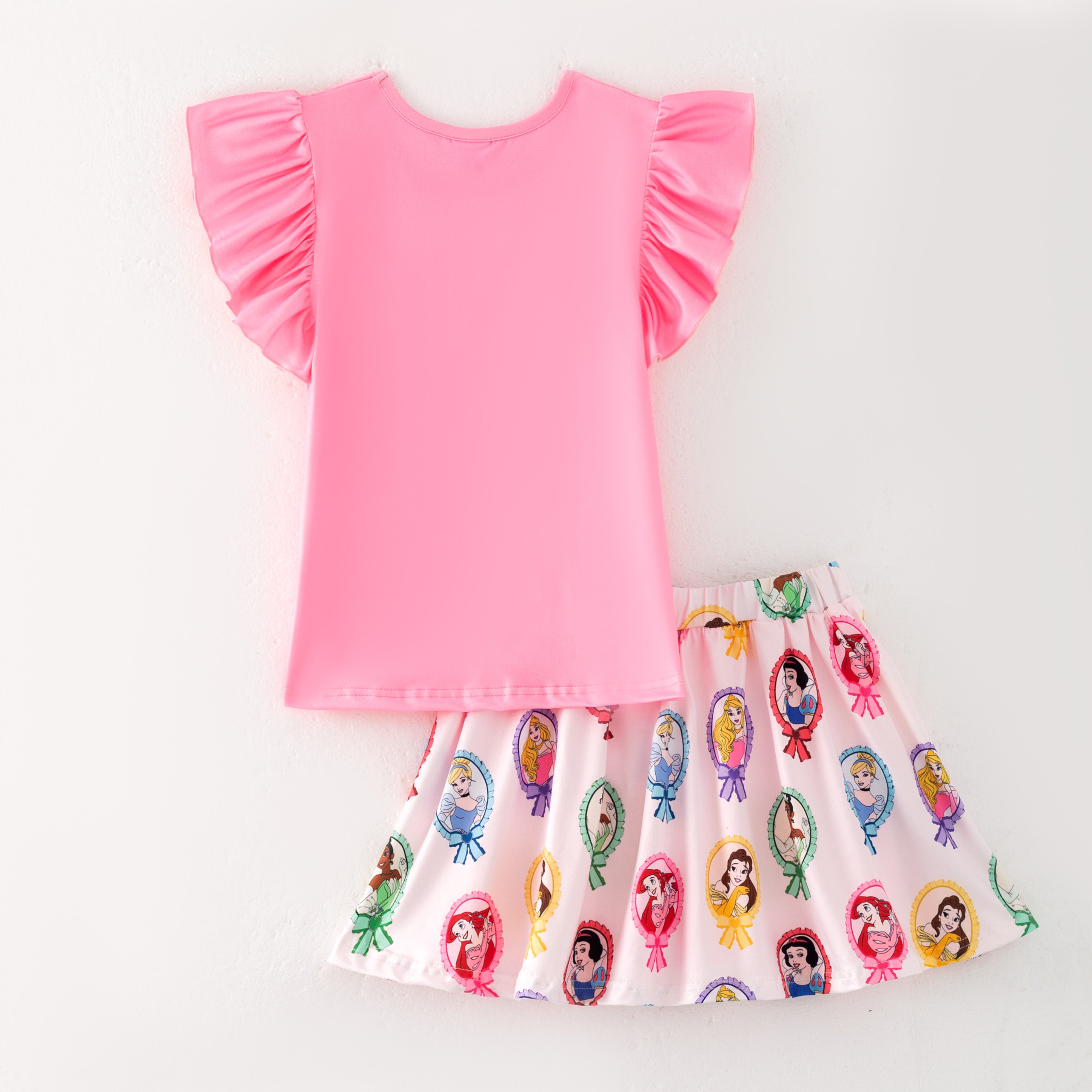 (Pre Order)Girls Spring and Summer Cartoon Print Skort Set