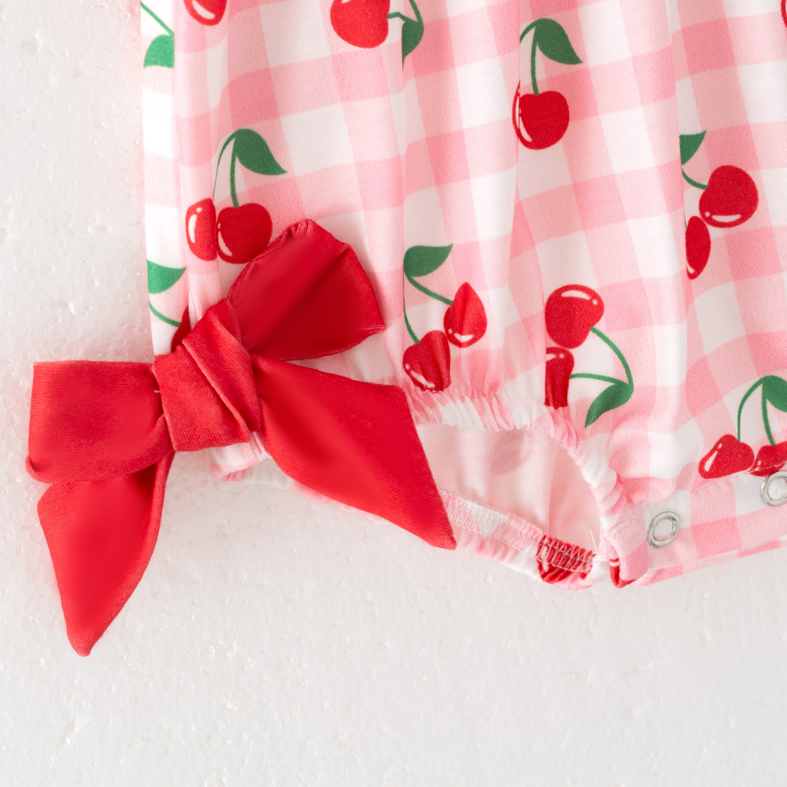 (Pre Order)Mommy and Me Spring&Summer Cherry Embroidery Smocked Dress,Romper