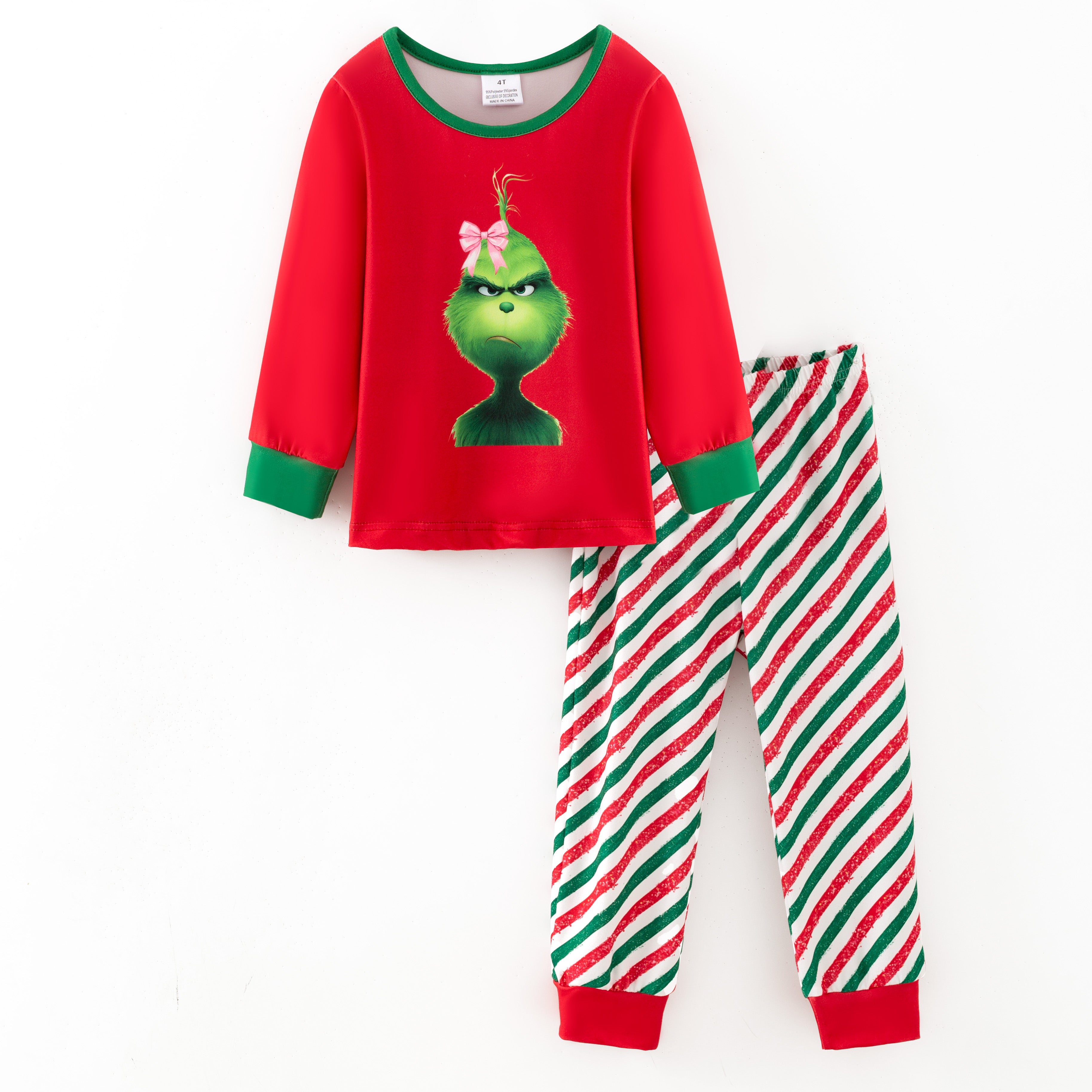 (Pre Order,Prepack Zone)Girls Christmas Cartoon Print Pajamas(Mix Size)