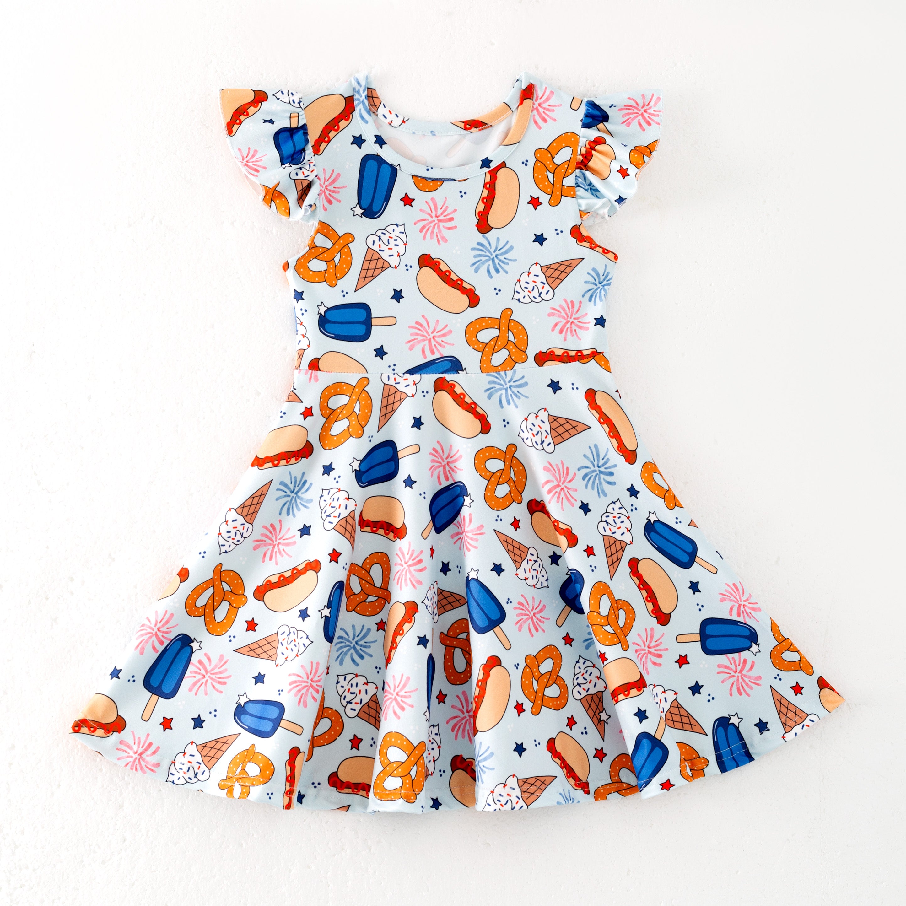 (Pre Order)Girls Patriotic Print Dress