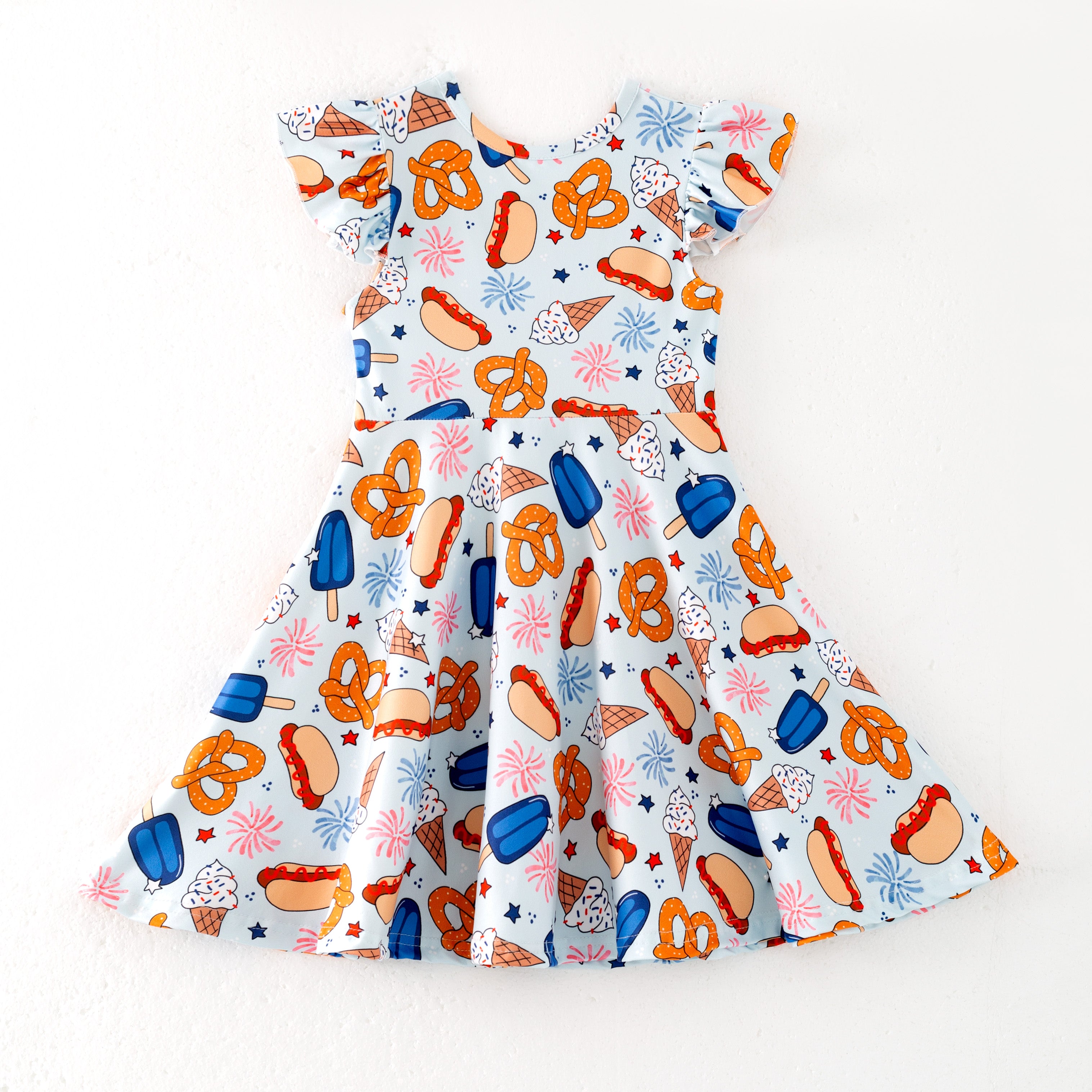 (Pre Order)Girls Patriotic Print Dress