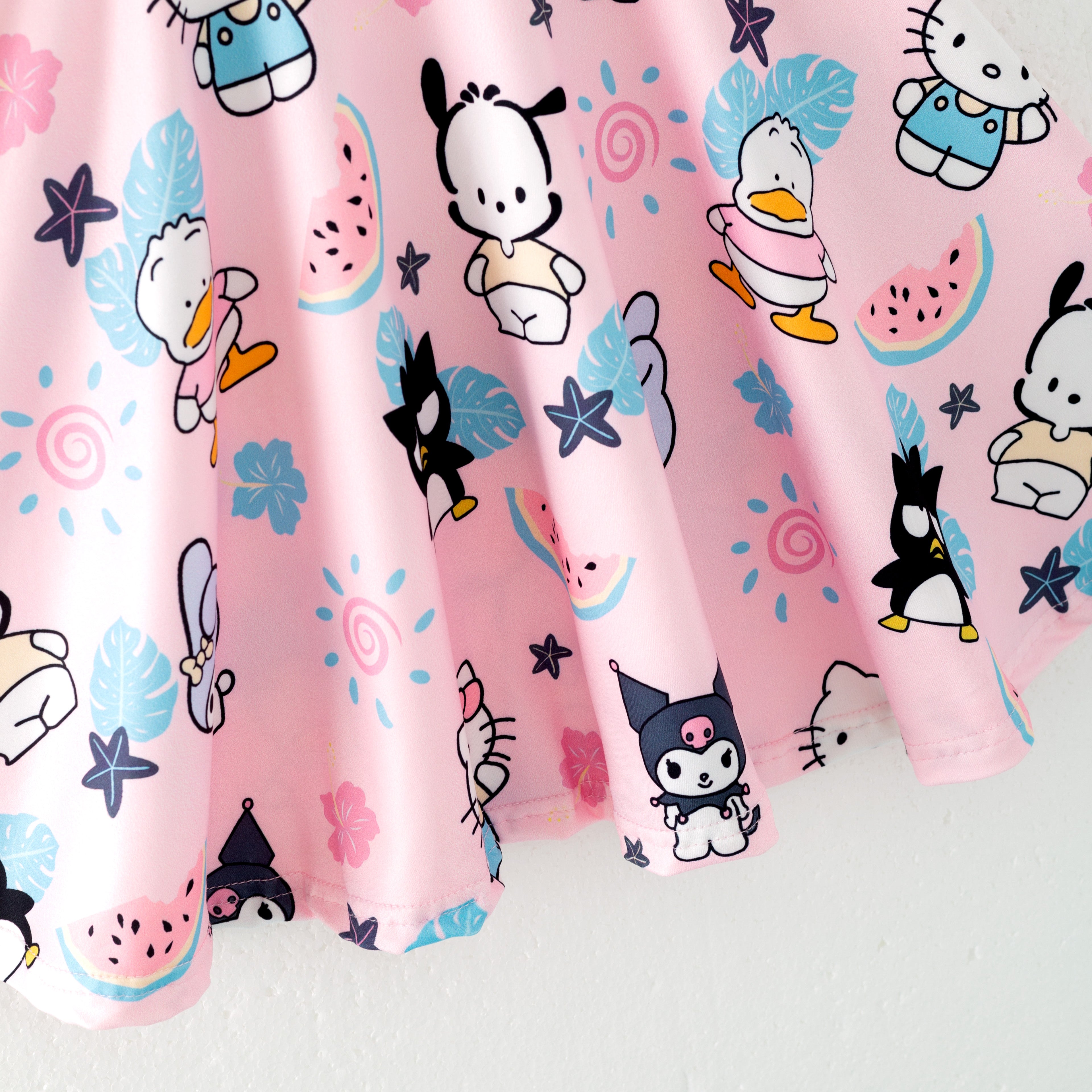 (Pre Order)Girls Spring and Summer Cartoon Print Dress