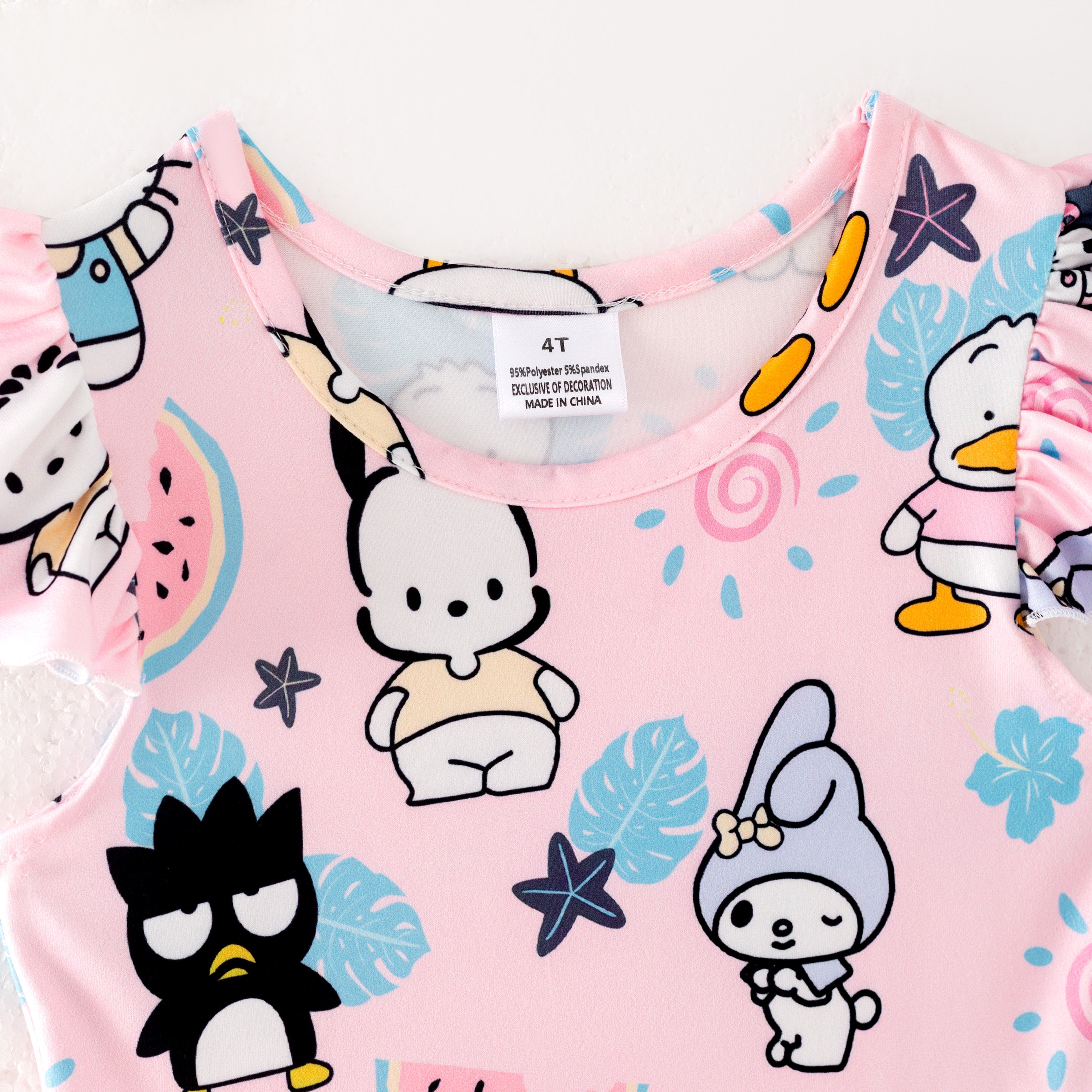 (Pre Order)Girls Spring and Summer Cartoon Print Dress