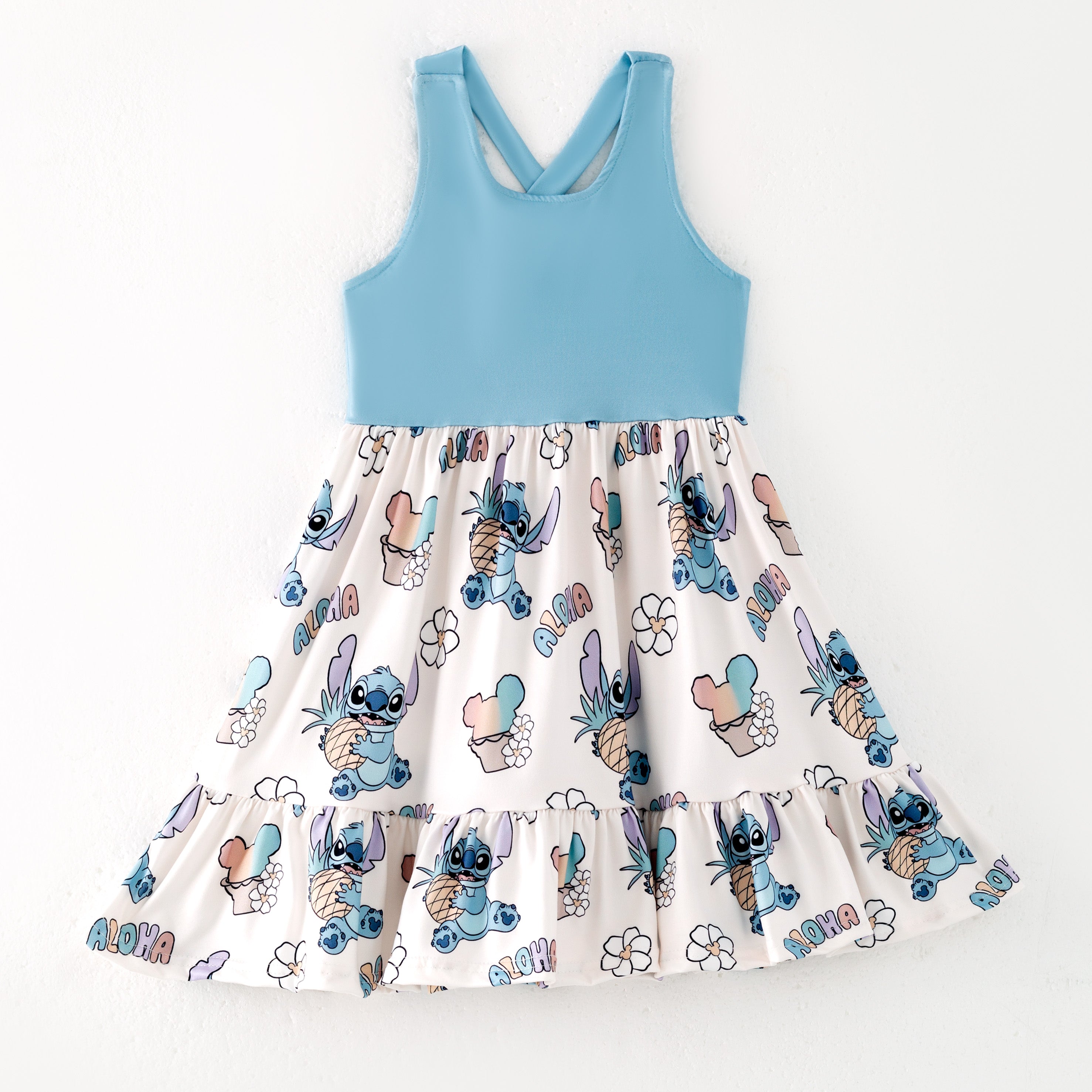 (Pre Order)Girls Spring and Summer Cartoon Print Dress