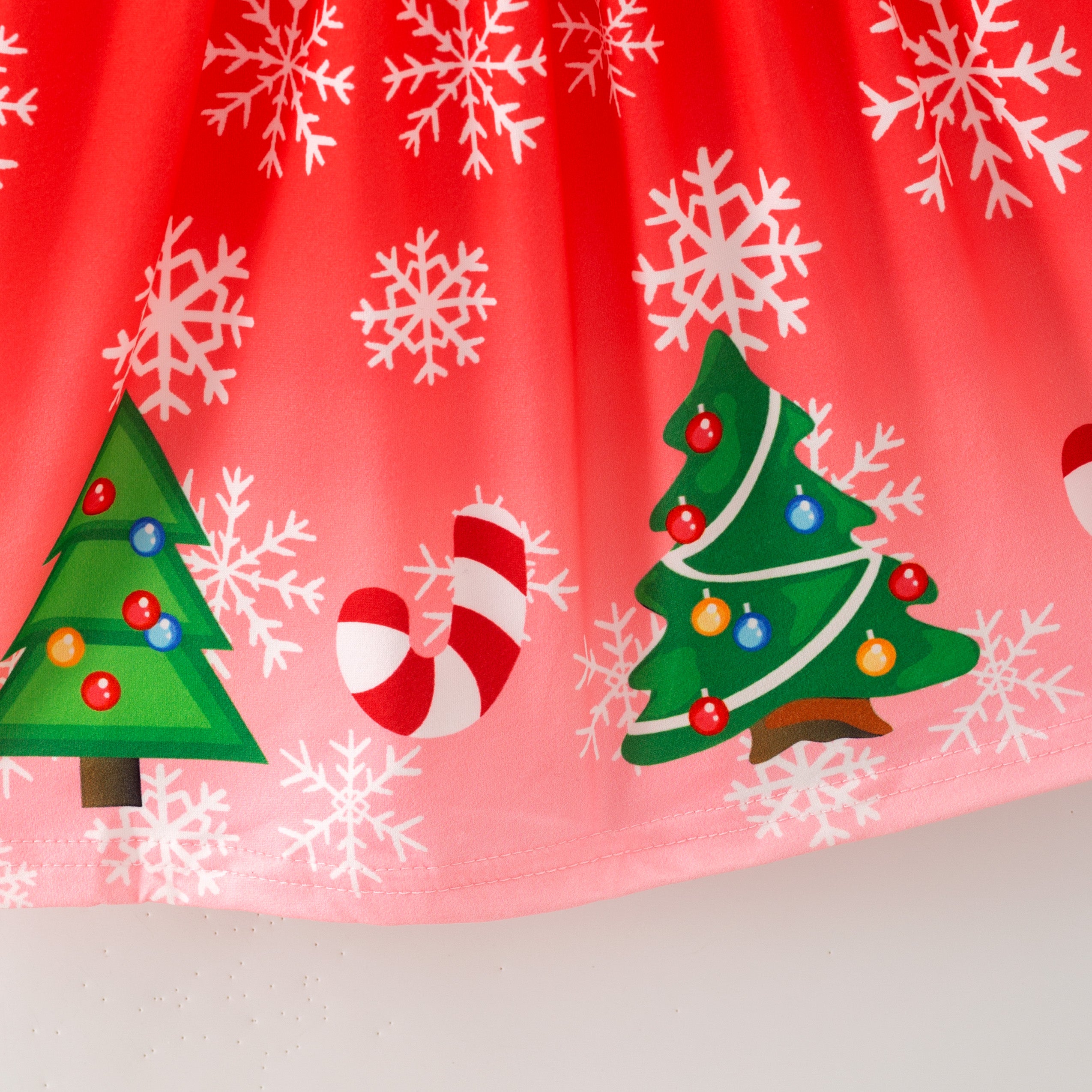 (In Stock)Girls Christmas Snowflake Print Dress