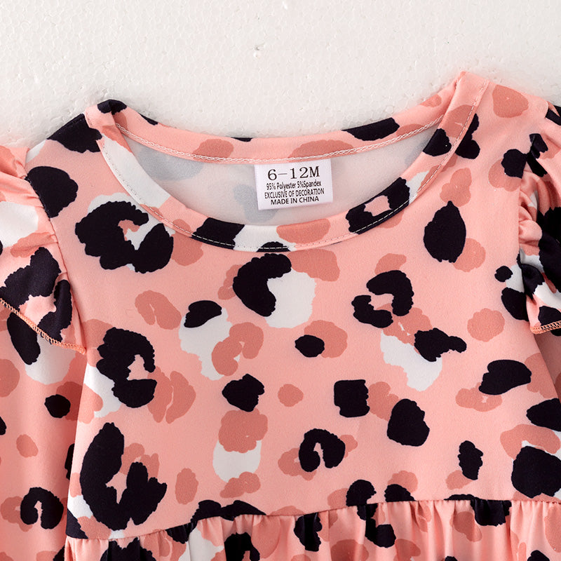 (In Stock Q13-2-2)Baby Girls Fall Leopard Print Romper