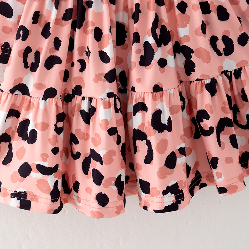 (In Stock Q13-3-2)Girls Fall Leopard Print Dress