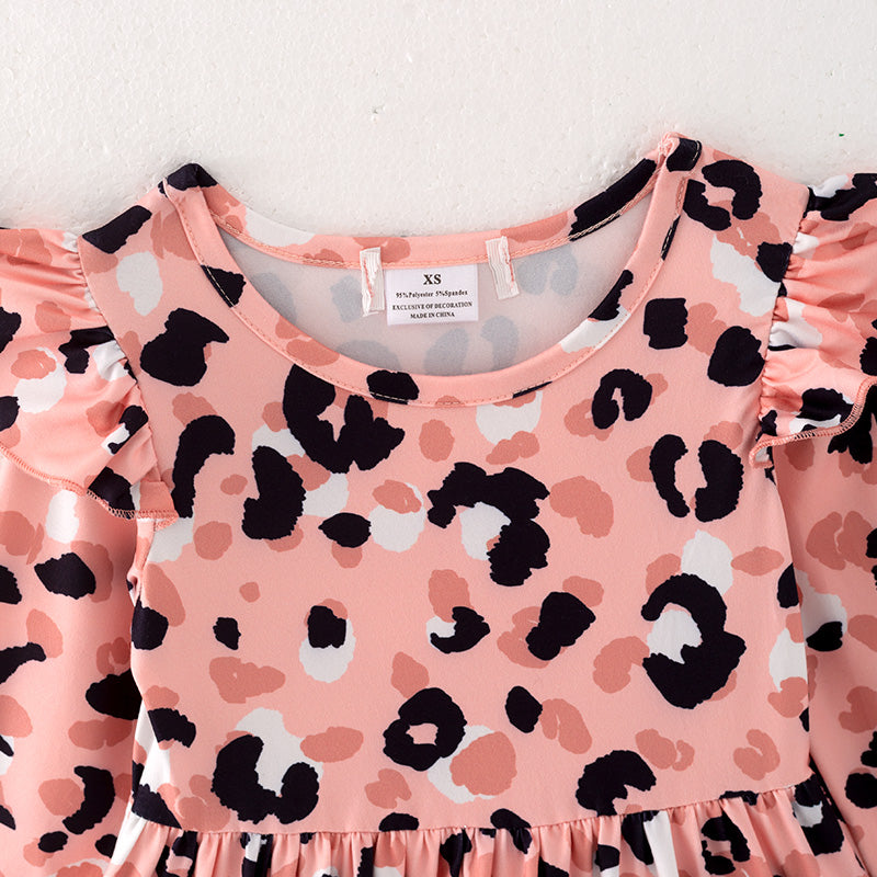 (In Stock Q13-3-2)Girls Fall Leopard Print Dress