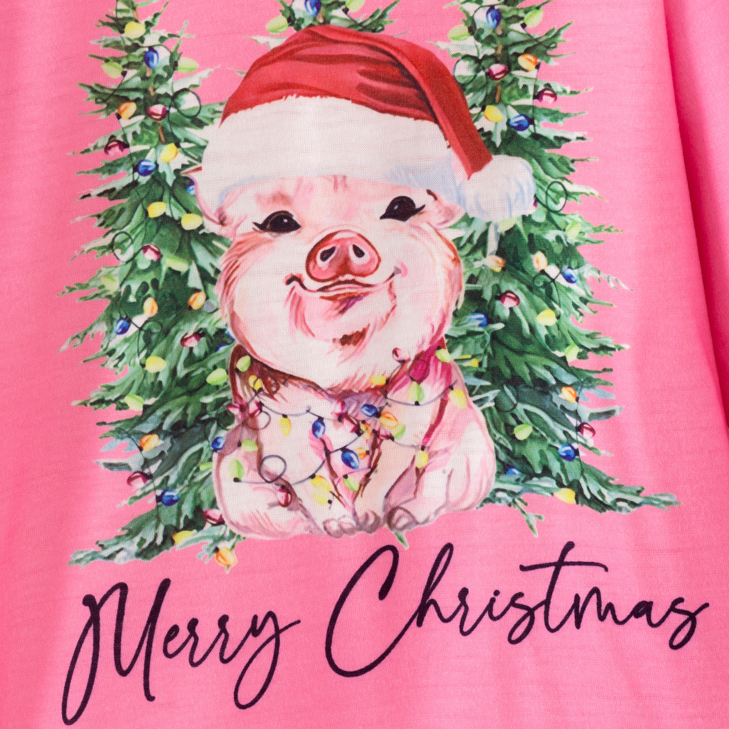 (In Stock)Girls Christmas Santa Claus Print Pajamas