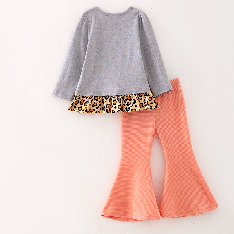 (In Stock Q13-4-2)Girls Christmas Print Outfit Set