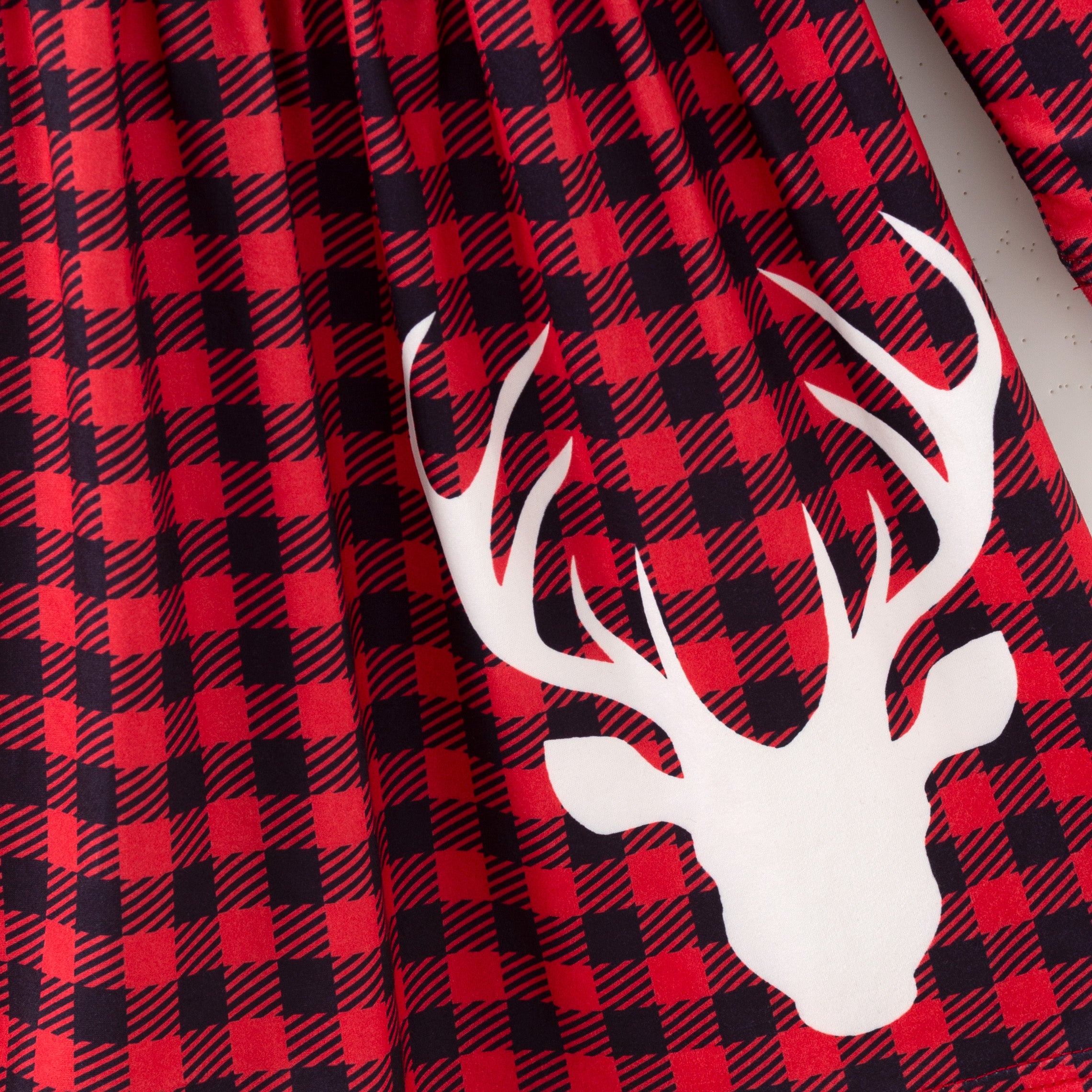 (In Stock)Girls Christmas Elk Print Dress