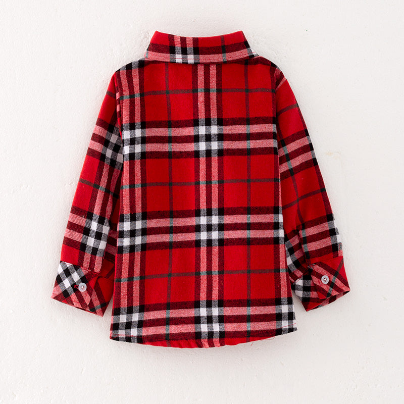 (In Stock G22-4-3 G8-2-1)Boys Christmas Red Plaid Shirt