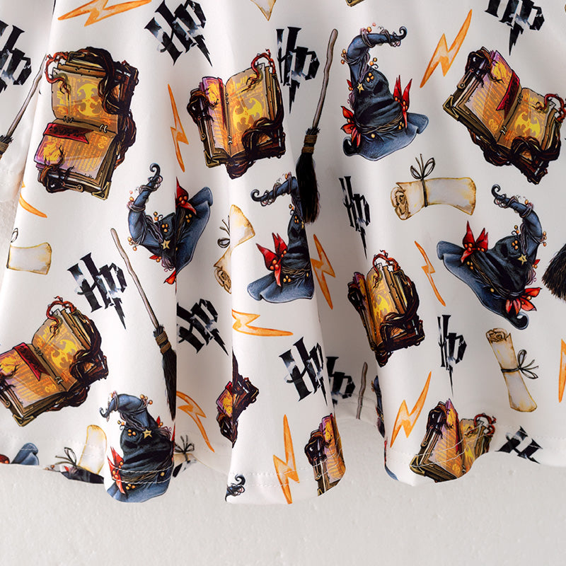 (In Stock L21-1-3)Girls Christmas Print Milk Silk Dress