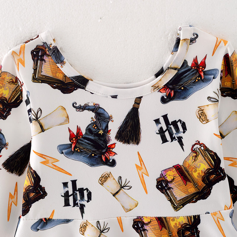 (In Stock L21-1-3)Girls Christmas Print Milk Silk Dress